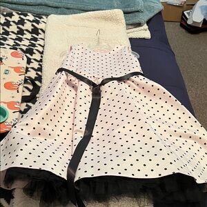 Jessica McClintock Pink and Black Polka Dot Girl’s Dress